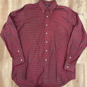 Ralph Lauren Blake 100% Cotton Red and Blue Plaid Button Down Shirt